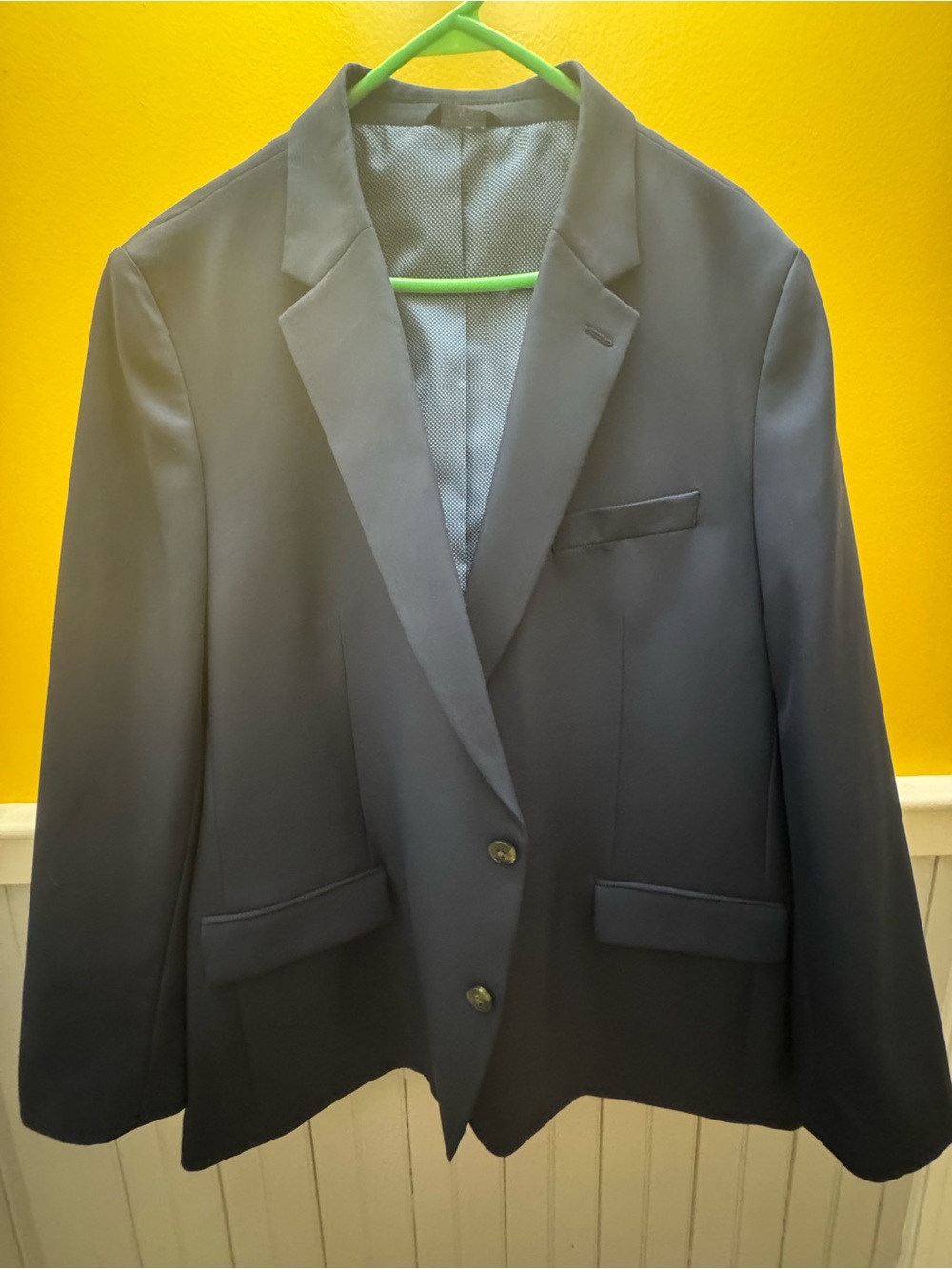 Haggar Men's Dark Navy Two-Button Sport Coat - Picture 2 of 8